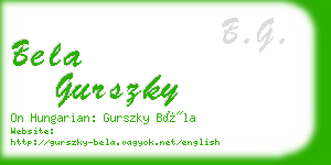 bela gurszky business card